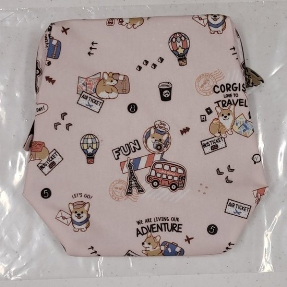 Waterproof Corgi Large Opening Makeup Cosmetic Bag - Picture 10 of 15